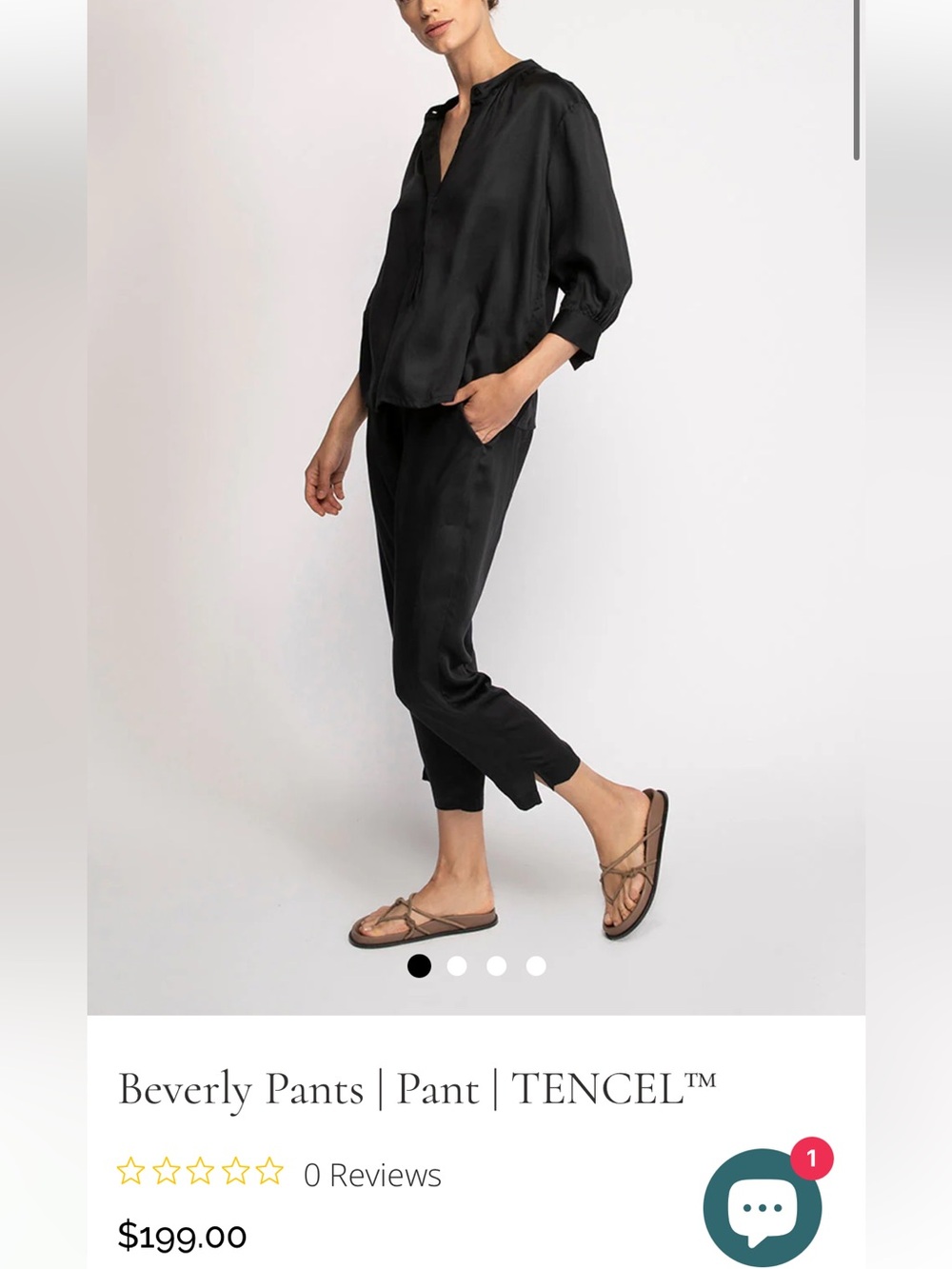 Neu Nomads Beverly Pant Black Sustainable Tencel Modal Size S